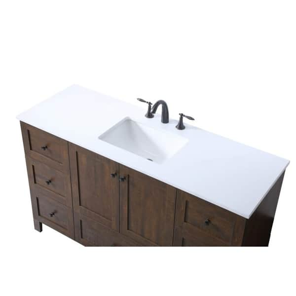 slide 2 of 10, Elegant Lighting VF2854 Soma 54" Free Standing Single Basin Vanity Set Natural Oak - Oak Finish