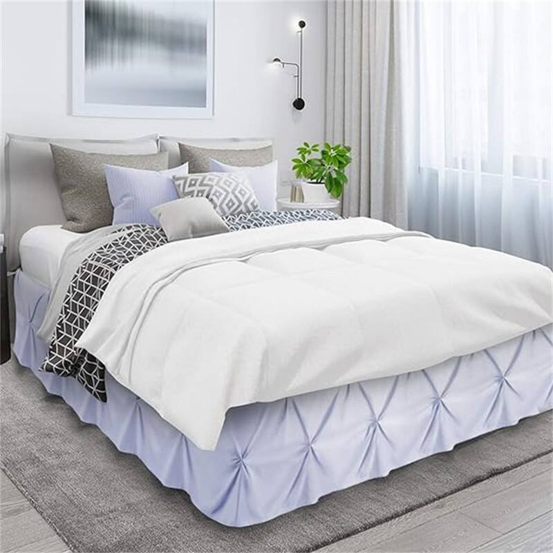 Pinch Pleat Bed Skirt - Ice Blue - Queen