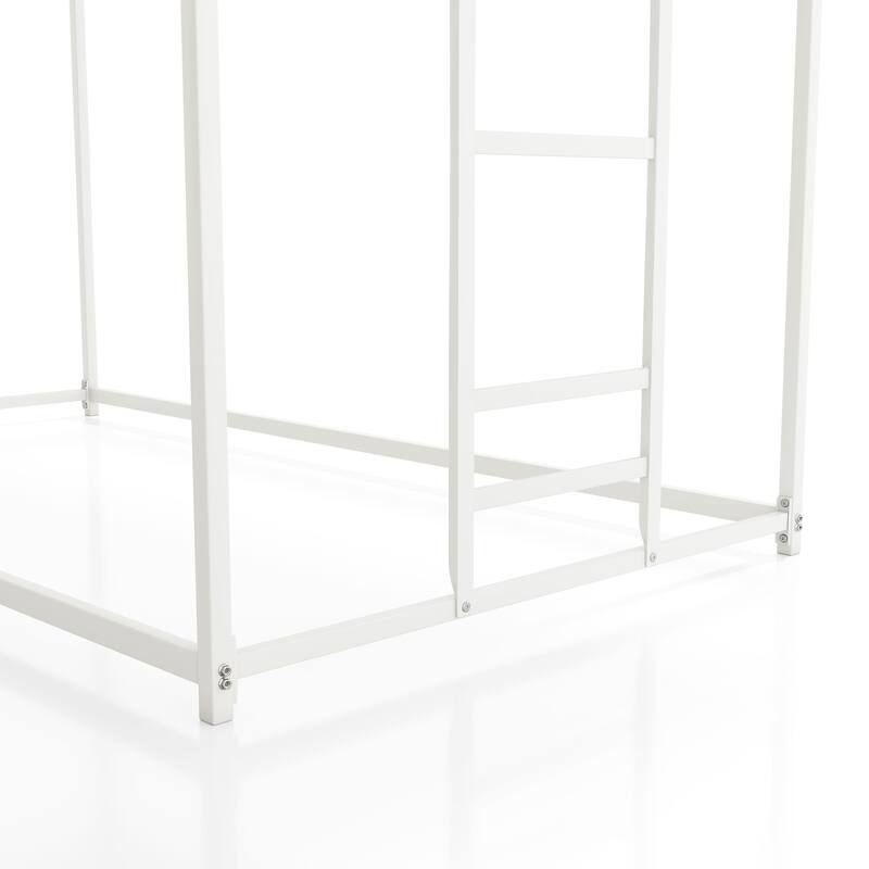 Furniture of America Jackson Modern Metal Twin over Twin Low Profile Bunk Bed with Reversible Ladder