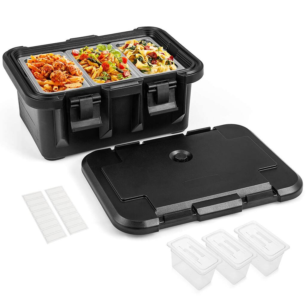 Costway 1/2/3/4 PCS Insulated Food Pan Container 31 QT Stackable Hot