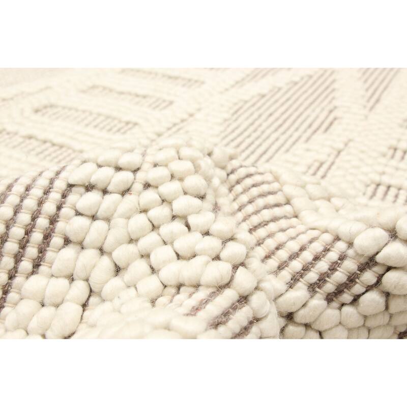 ECARPETGALLERY Braid weave Sienna Cream Wool Rug - 4'11 x 7'3