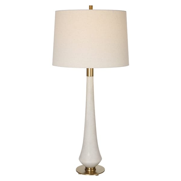 slide 2 of 5, Uttermost Marille Ivory Stone Table Lamp - 16"x35.5"x16"
