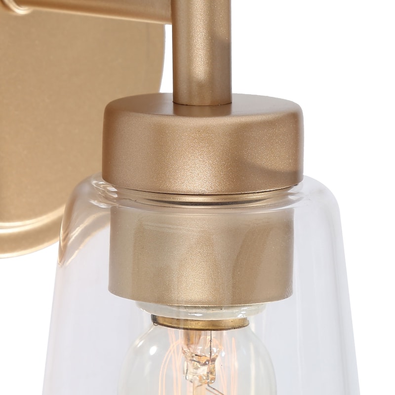 Modern Mini Wall Sconces Rose Gold Bathroom Vanity Light with Clear ...