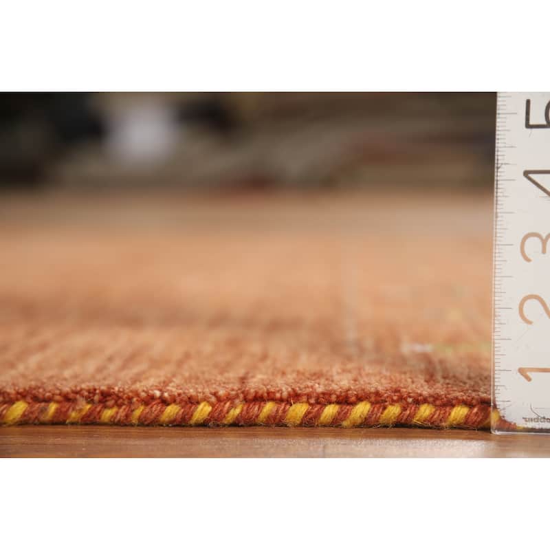 Hand Knotted Oriental 100% Wool Carpet Tribal Animal Pictorial Oranges & Rust Gabbeh Area Rug - 7' 6'' X 5' 1''