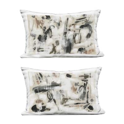 Stupell Neutral Earth Tones Abstraction Printed Outdoor Throw Pillow Design by June Erica Vess (Set of 2)