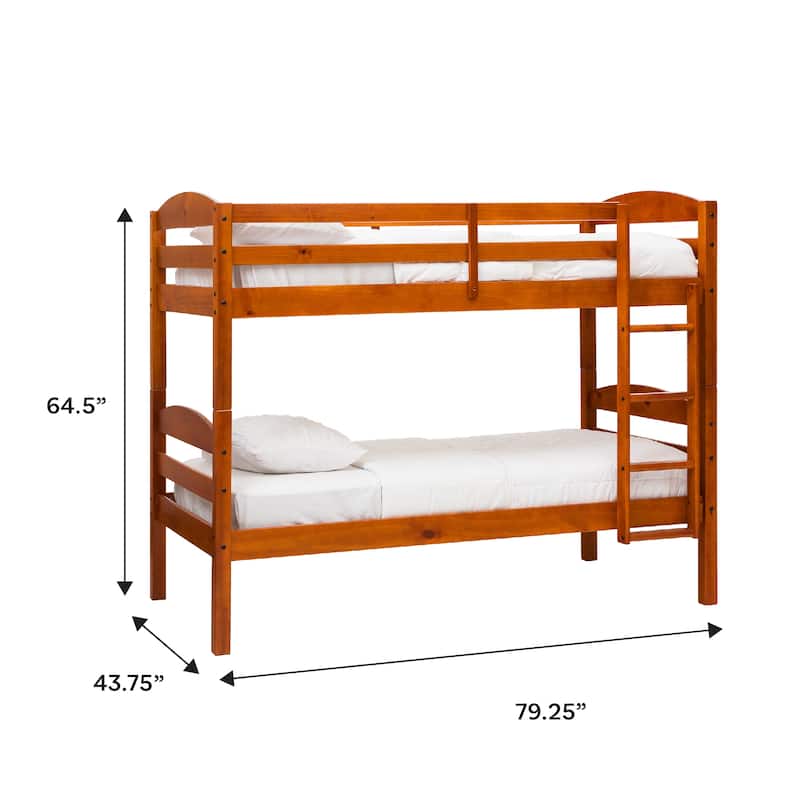 Walker Edison Solid Wood Convertible Twin-over-Twin Bunk Bed