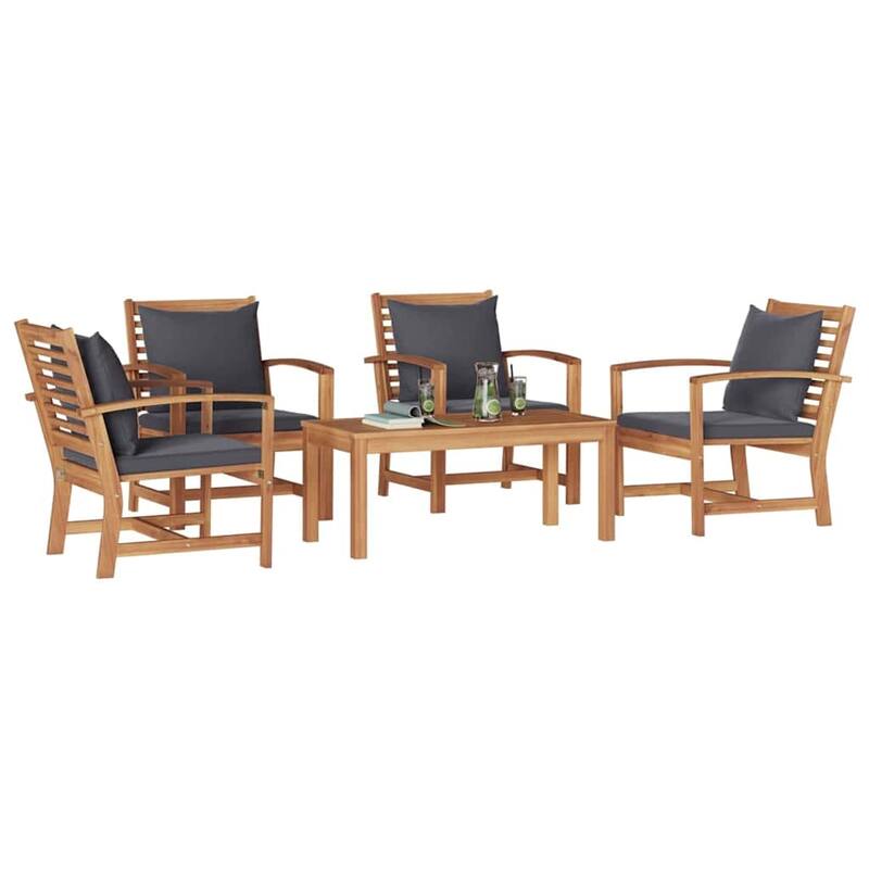 vidaXL Garden Sofa Set Natural Solid teak wood - 37 x 18 x 16