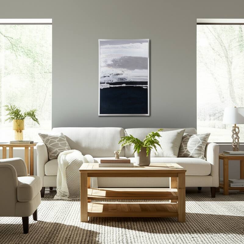 Canvas Wall Art Wood Frame Abstract Texture Vertical Decor - 60" Multi