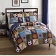 preview thumbnail 1 of 2, Team Sport Collegiate Navy/Blue/Tan Ultra Soft Comforter Set