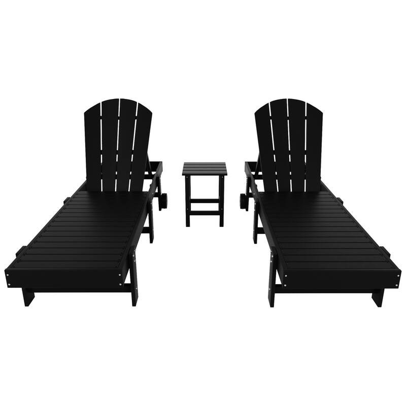 Polytrends Laguna Hdpe All Weather Outdoor Patio Pool Reclining Armless Chaise Lounges (3-Piece Set)