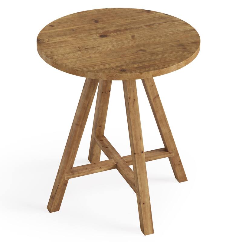 Solid Wood Bar Table, 31.5" Round Pub Bistro Table Small Dining Table