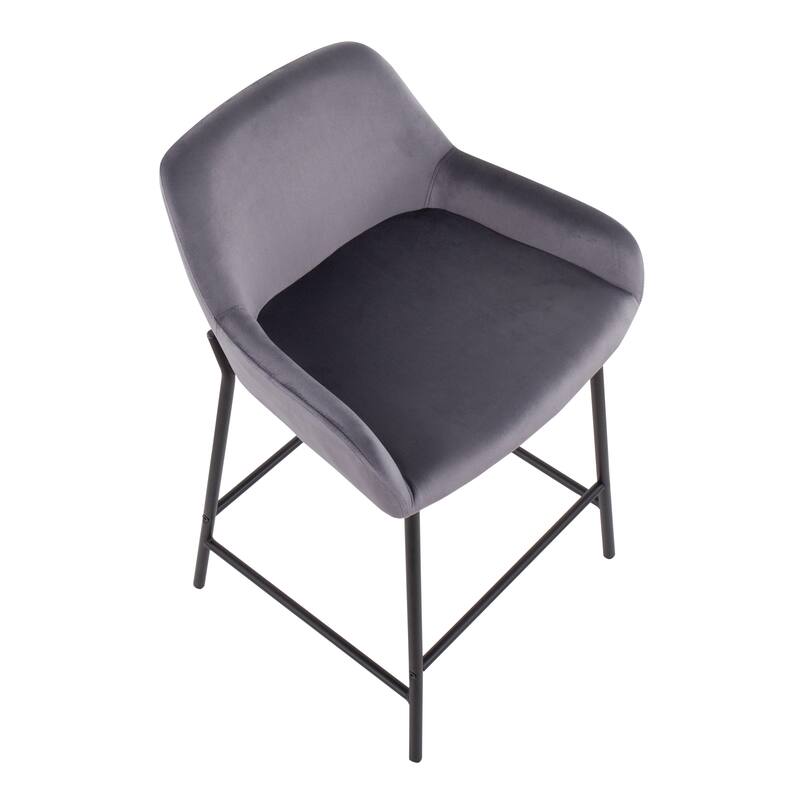 Carbon Loft Galotti Black Fixed-Height Upholstered Counter Stool - Set of 2