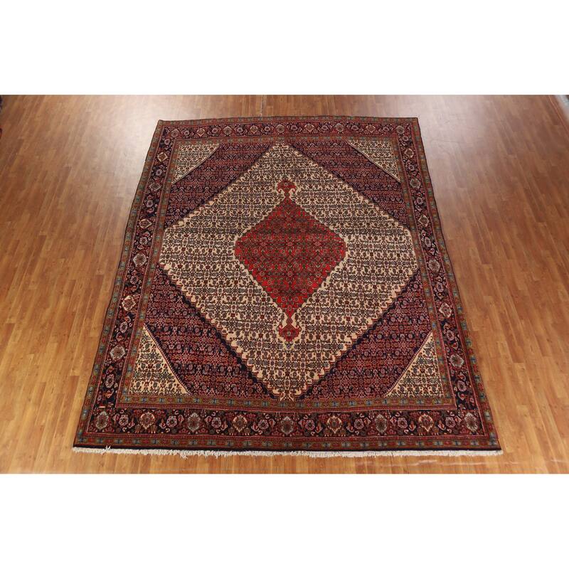 Hand Knotted Oriental 100% Wool Carpet Traditional Medallion Beige & Ivories Bidjar Area Rug - 12' 10'' X 10' 1''