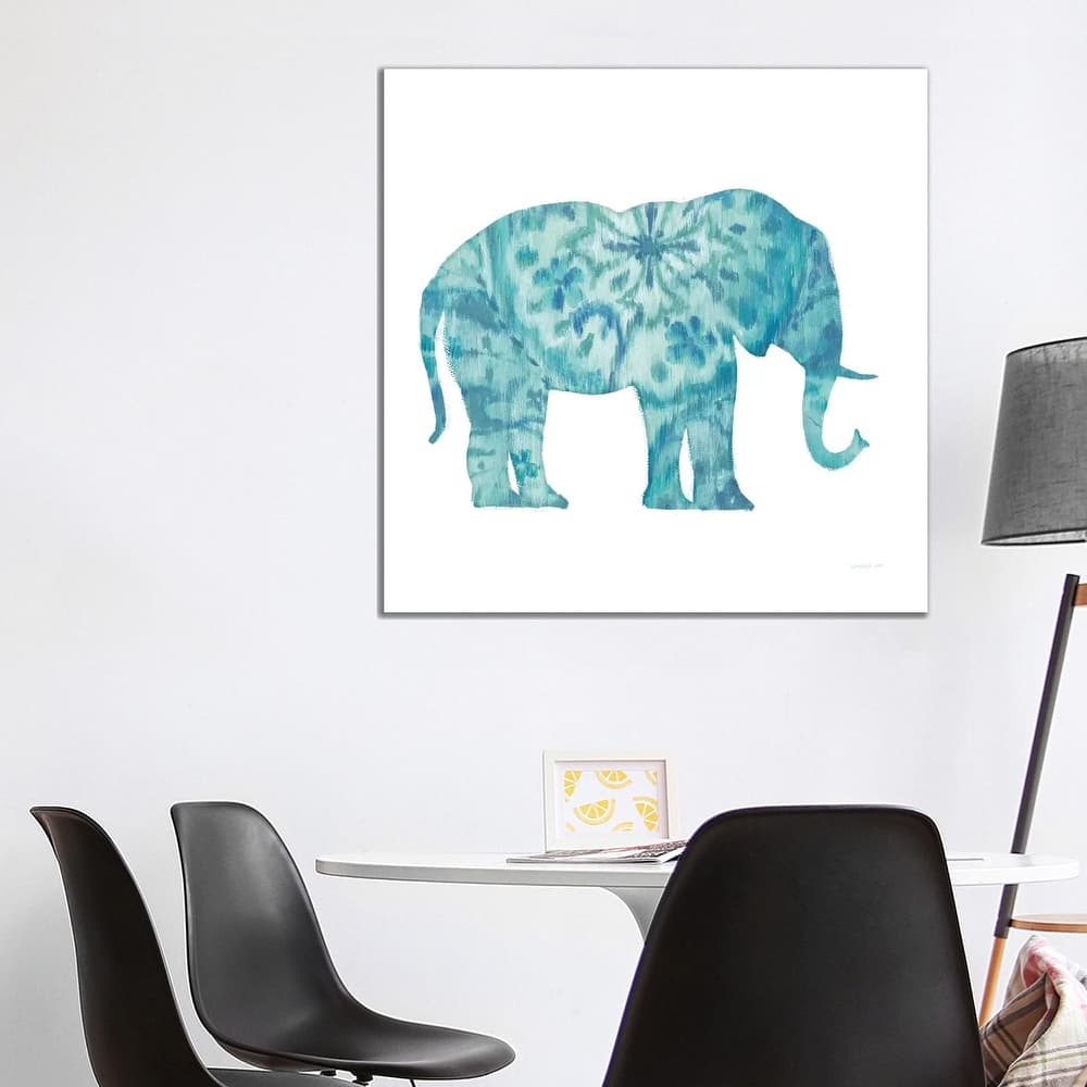 iCanvas "Boho Teal Elephant I" by Danhui Nai Canvas Print