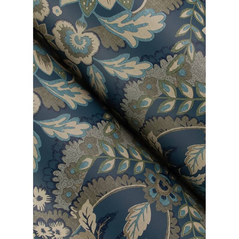 Chris Loves Julia x A-Street Prints Collins Teal Damask Wallpaper