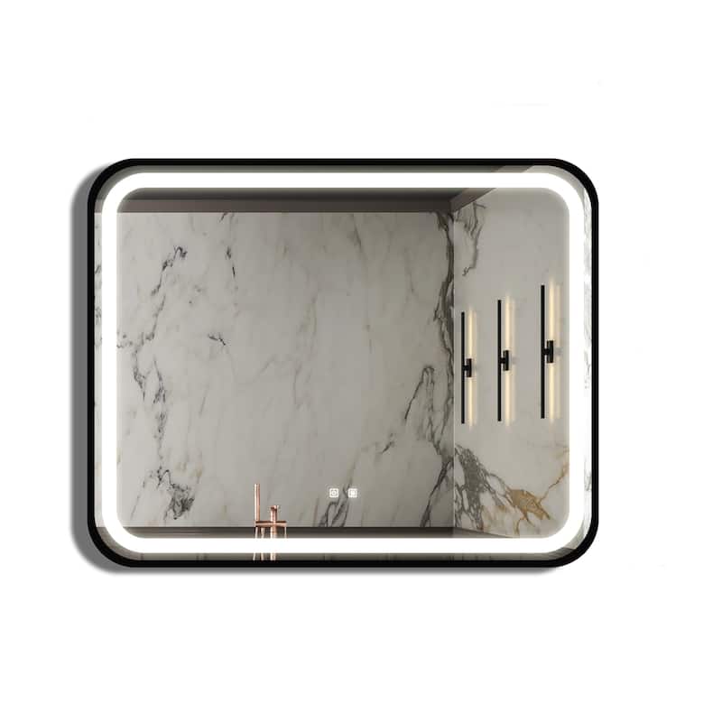 Framed Anti-Fog Wall Mounted LED Bathroom Vanity Mirror