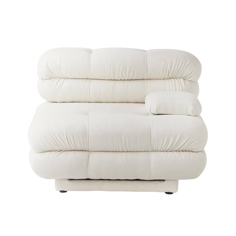 146'' L-shape Teddy Velvet Fabric 5-pieces Upholstered Sectional Sofa
