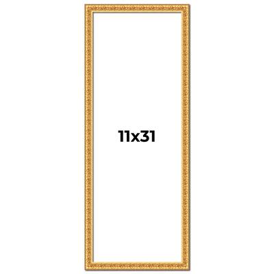 11x31 Frame Gold Real Wood Picture Frame Width 1 inches | Interior