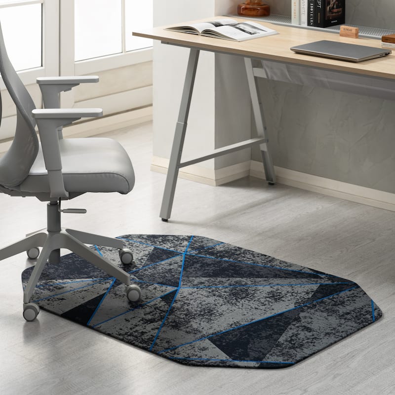 Jani Gaming Chair Mat - Anti-Slip Ergonomic Rug and Chairmat Combo for Home Office, Hard Floor Protector with Smooth Glide