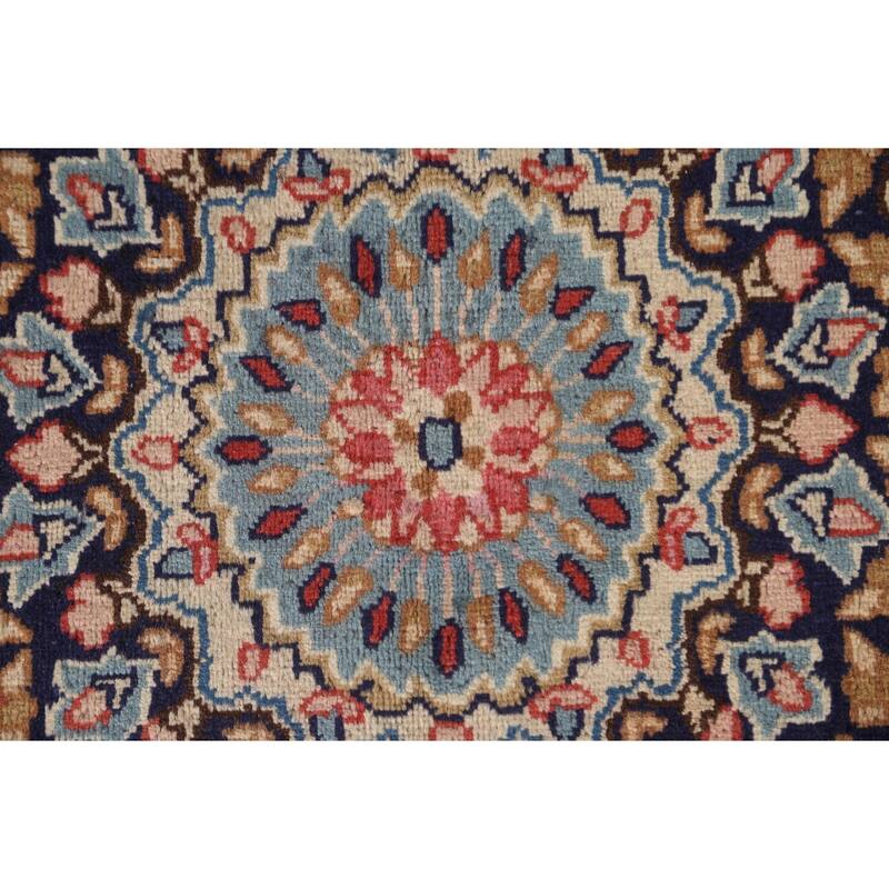 Hand Knotted Oriental 100% Wool Carpet Traditional Floral Oranges & Rust Kerman Area Rug - 11' 4'' X 8' 0''