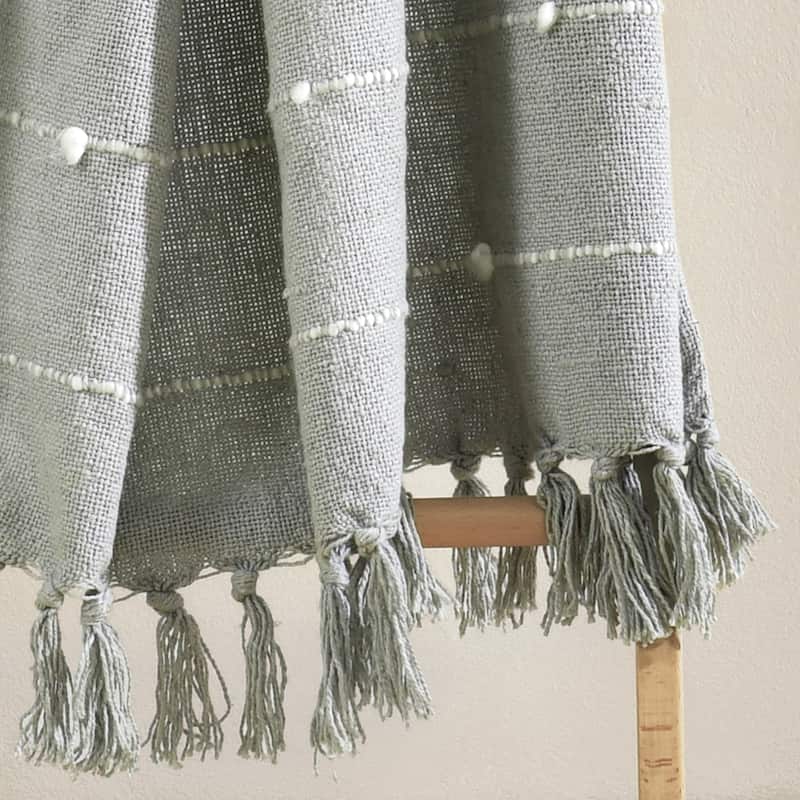 Lush Decor Boho Tufted Cotton Woven Tassel Fringe Throw Blanket