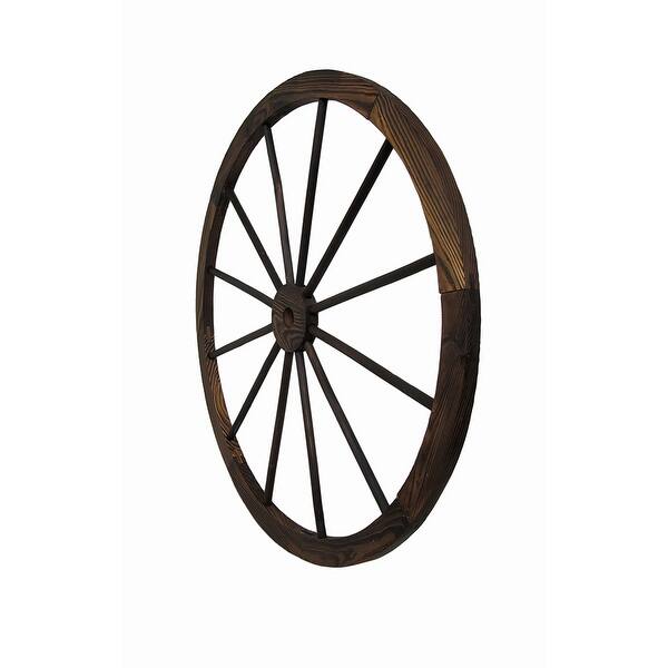 Shop Wooden Wagon Wheel Decorative Wall Hanging 32 In On Sale