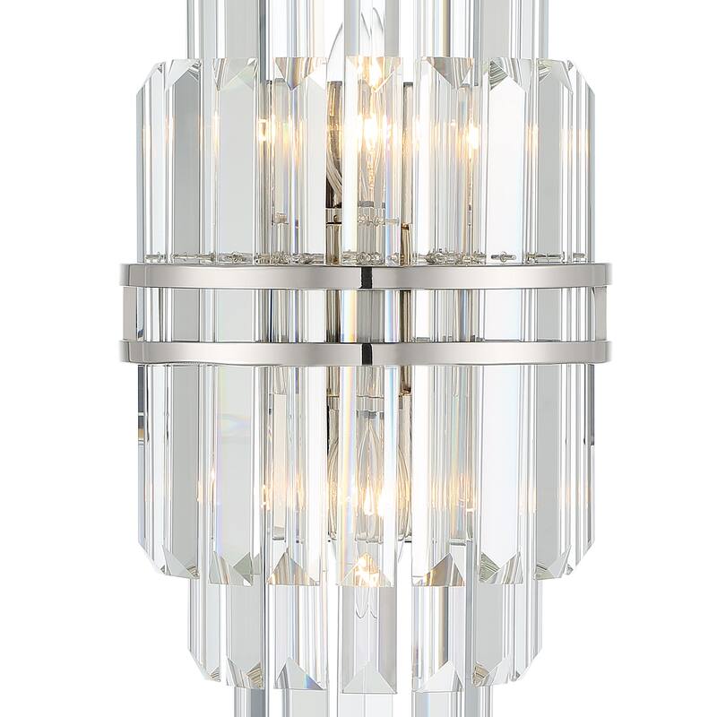 Hayes 2 Light Polished Nickel Wall Mount - 7.50'' W x 14.20'' H