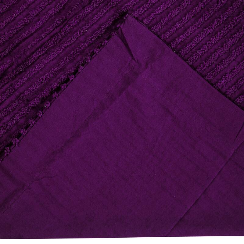 Better Trends Jullian Bold Stripes Design 100% Cotton Tufted Shams Machine Washable Tumble Dry