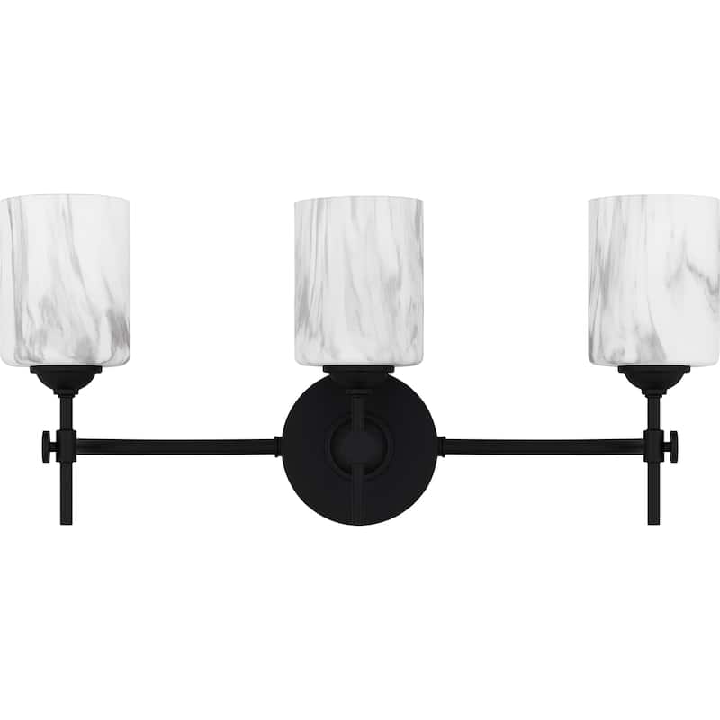 Aria 3-Light Matte Black Bath Light