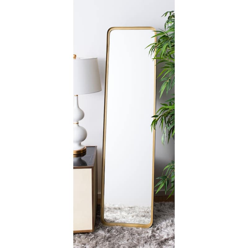 SAFAVIEH Lucero 18-inch Brass Vertical Rectangular Standing Mirror - 16" W x 18" L x 61" H - 16Wx18Dx61H