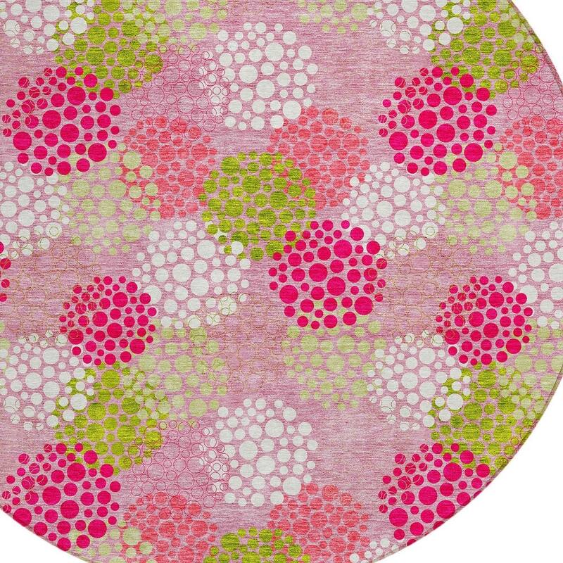 HomeRoots Polka Dot Transitional Rectangle Outdoor Rug