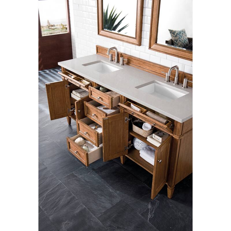 James Martin Vanities Brittany 72" Double Vanity, Saddle Brown