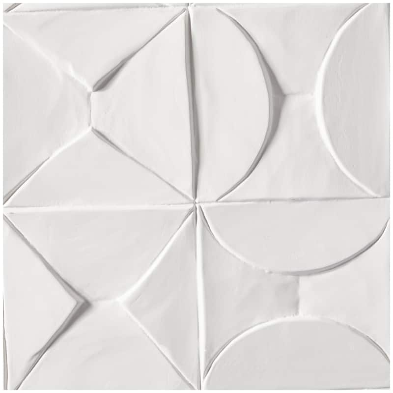 CosmoLiving by Cosmopolitan White Wooden Handmade Intricately Carved Geometric Home Wall Decor