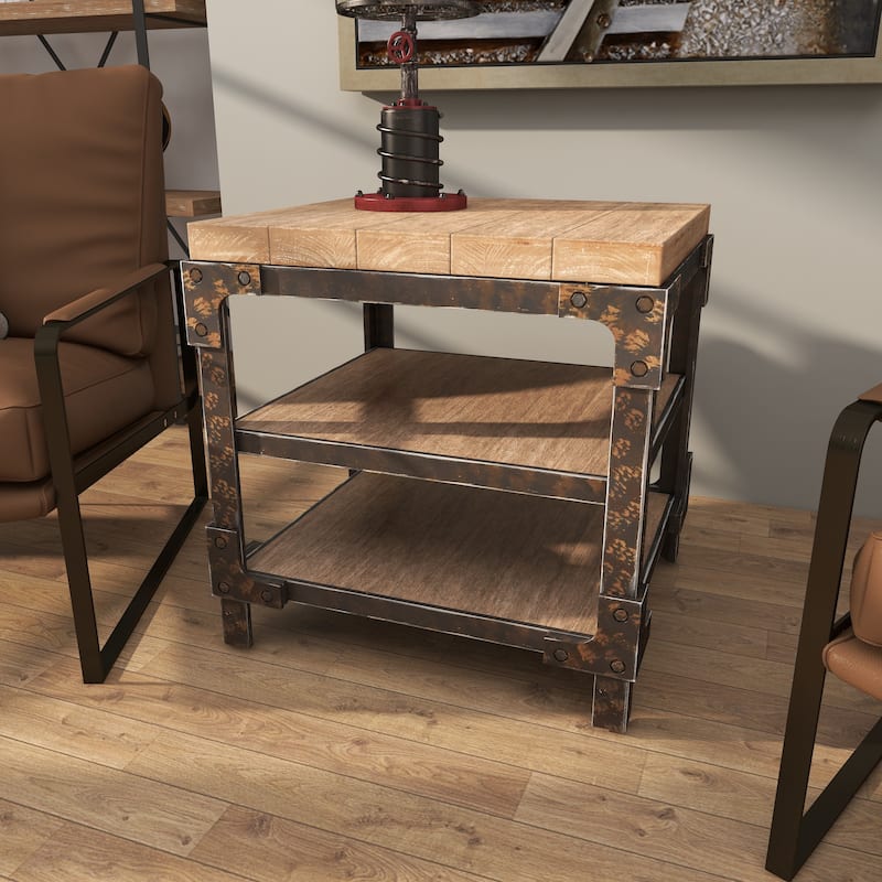 Wood 2 Shelf Accent Table - Brown - Roche River Decor