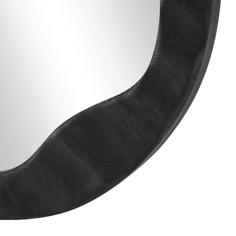 Black Velvet Wavy Room Wall Mirror - 2"W x 30"L x 30"H