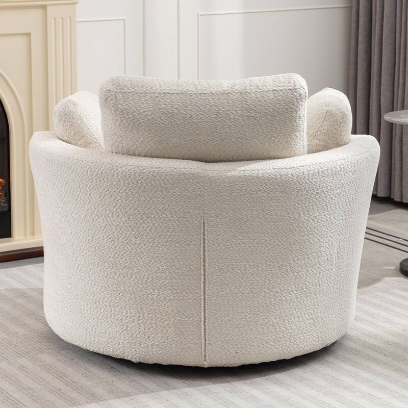 Round Swivel Chair Cozy Club 360 degrees Swivel Sofa with 3 Pillows Fabric for Living Room Lounge Hotel 40.2D X 42.1W X 34.3H