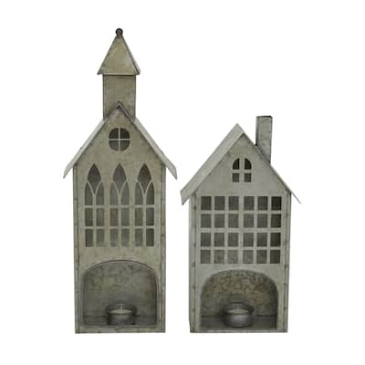 Metal Candle Lantern - Set of 2 - Roche River Decor