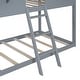preview thumbnail 22 of 22, Twin Over Twin Bunk Bed Wood Bed w/ Roof, Window, Guardrail & Ladder