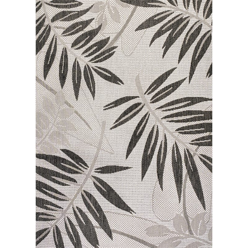 JONATHAN Y Bahamas Tropical Palm Leaf Indoor/Outdoor Area Rug - 8 X 10 - Gray/Black