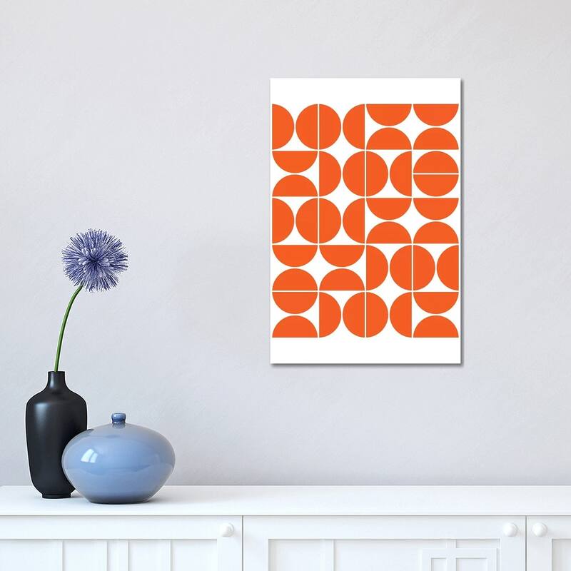 iCanvas "Mid Century Modern Geometric IV Orange" by The Old Art Studio Canvas Print - 18x12x1.5