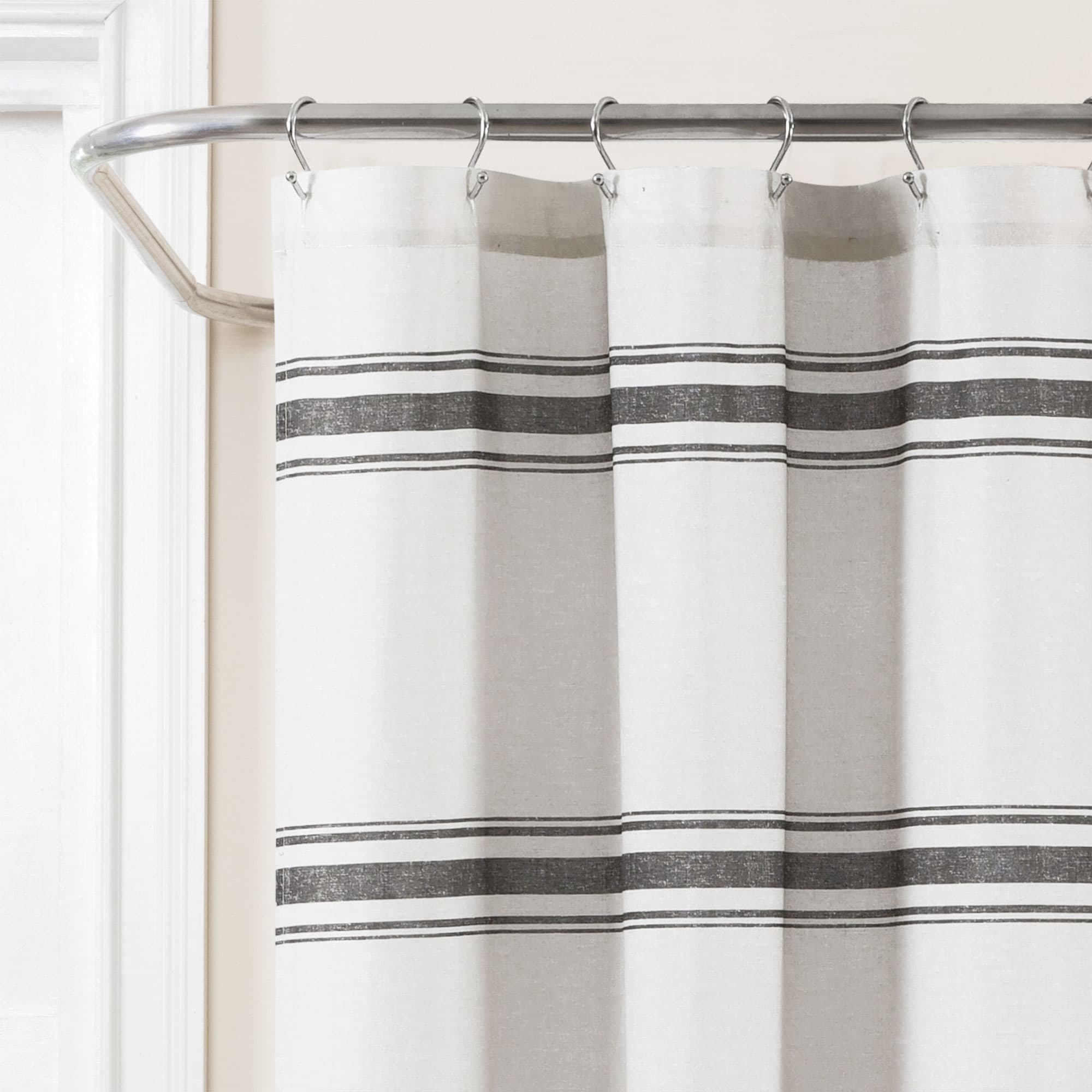 Farmhouse Stripe Shower Curtain by Lush Decor Rustic Bathroom Decor-image