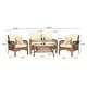 preview thumbnail 61 of 60, OVIOS 4-piece Water-Resistant Wicker Deep Seating Outdoor Sofa Set