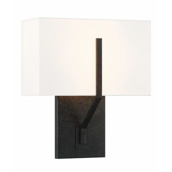 slide 2 of 4, Crystorama Lighting Group CAR-9202 Carlyn 11" Tall 2 Light Wall Sconce Black