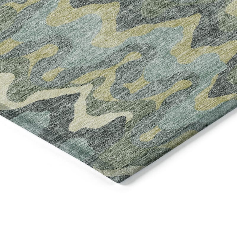 HomeRoots Abstract Transitional Rectangle Outdoor Rug