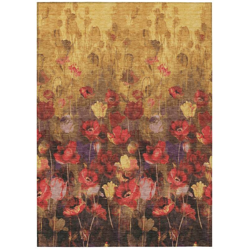 HomeRoots Floral Transitional Rectangle Outdoor Rug