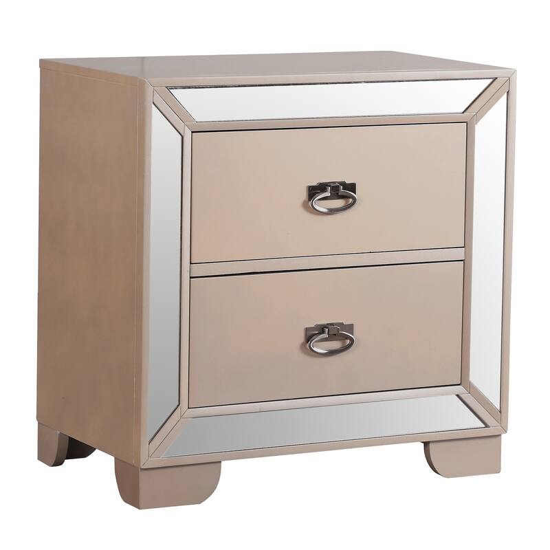 Pearl Finish Nightstand with Sleek Contemporary Design, Stylish Bedside Table for Bedroom Decor and Everyday Organization
