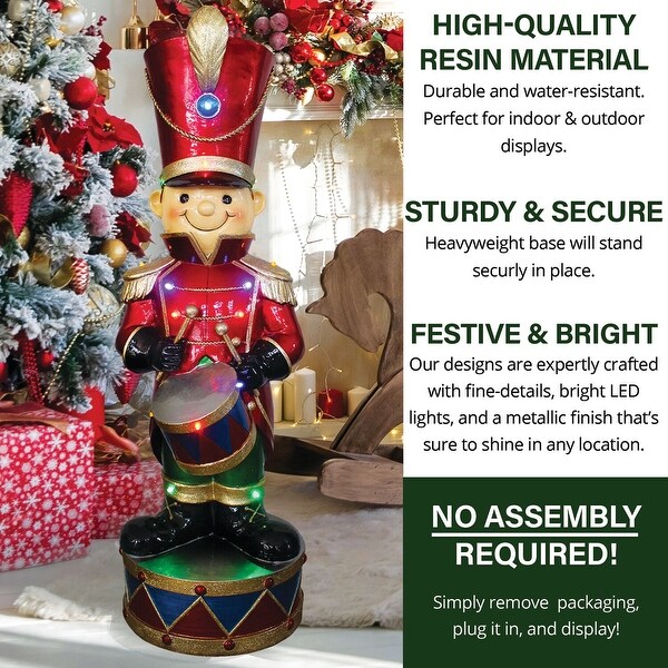 Fraser Hill Farm 3-Foot Christmas Toy Soldier Statue with Multi