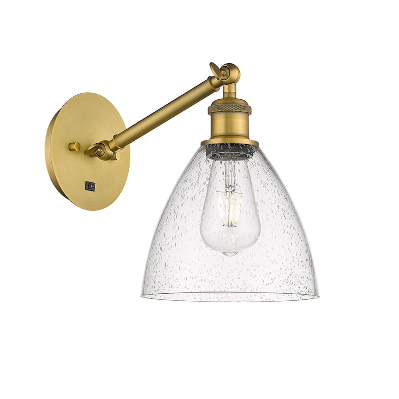 Innovations Lighting 317-1W-13-8 Bristol Sconce Bristol 13" Tall Wall - Brushed Brass / Seedy