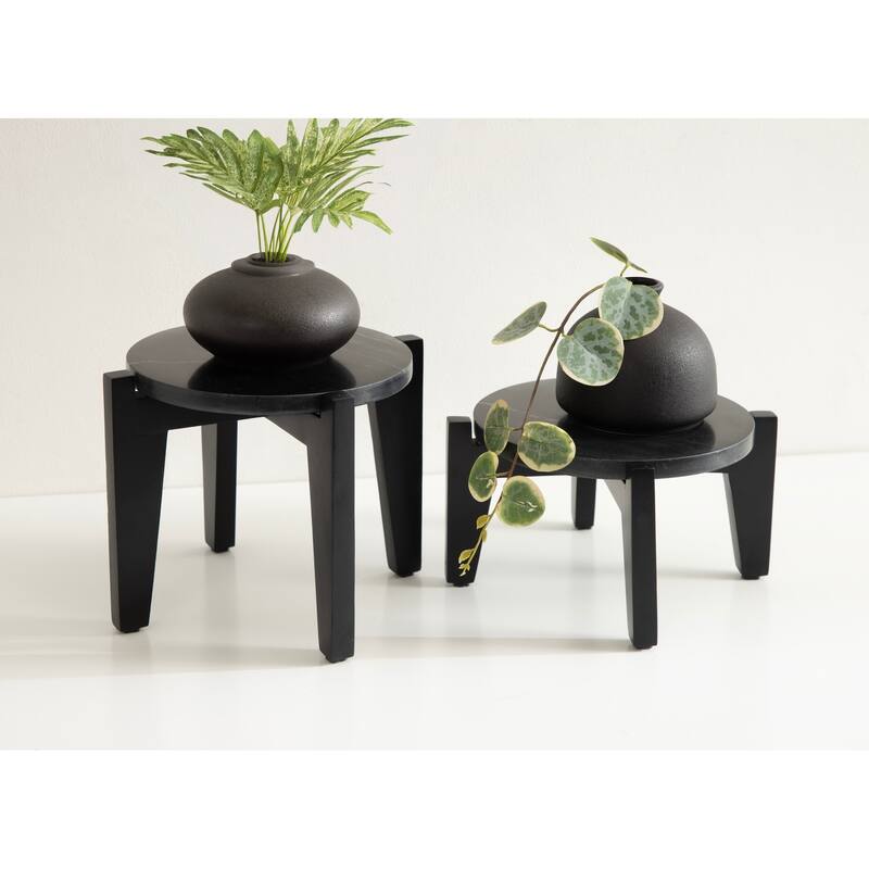 Kate and Laurel Icelyn Round Plant Stand Set