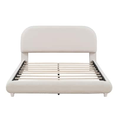 Full Size Teddy Fleece Bed with Solid Frame